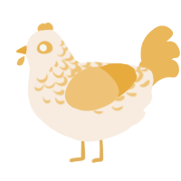 A cream and honey chicken with a half-lace pattern