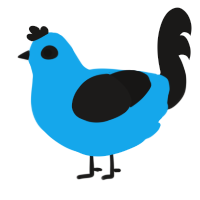 A sky and sable chicken