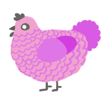 A pink and orchid chicken with a lace pattern