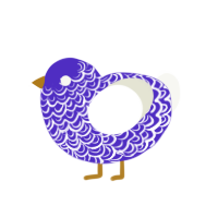 Aristocrat, a indigo and white chicken with a double-lace pattern