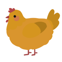 A orange and ochre chicken with a head pattern
