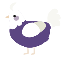 A overcast and white chicken with a head pattern