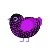 Cellar Door, a black and amethyst chicken with a lace pattern