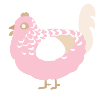 A rose and cream chicken with a half-lace pattern