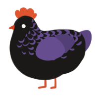 A sable and overcast chicken with a half-lace pattern