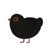 (unnamed), a sable and black chicken with a speckle pattern