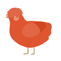 A vermilion chicken