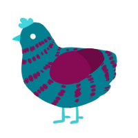 A sea and wine chicken with a bar pattern