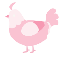 A rose chicken with a head pattern