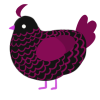 A black and wine chicken with a lace pattern