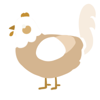 A beige and cream chicken with a head pattern