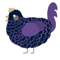 A tumblr and overcast chicken with a lace pattern