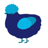 A navy and cerulean chicken