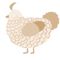 A cream and beige chicken with a lace pattern
