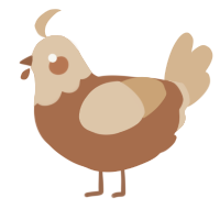 A brown and beige chicken with a head pattern