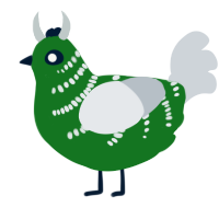 A leaf and mist chicken with a half-bar pattern
