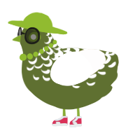 A olive and cream chicken with a half-lace pattern