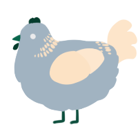 A bark and tumblr chicken with a neck-band pattern