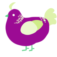 A plum and apple chicken with a neck-band pattern