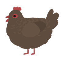 A bark chicken with a half-lace pattern