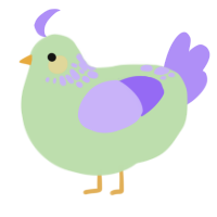 A gluppy and lilac chicken with a neck-speckle pattern