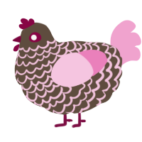 A bark and pink chicken with a lace pattern