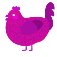 A fuchsia and plum chicken with a double-lace pattern