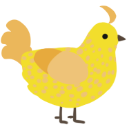 A yellow and honey chicken with a speckle pattern