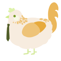 A cream and honey chicken with a neck-speckle pattern
