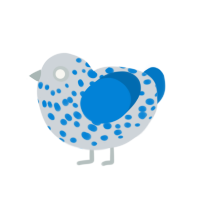 (unnamed), a mist and sapphire chicken with a speckle pattern