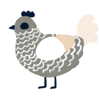 A ash and cream chicken with a lace pattern