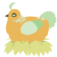 A honey and gluppy chicken with a neck-speckle pattern