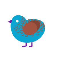 Mr Beasts Feastables, a cerulean and russet chicken with a half-lace pattern