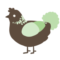 A bark and gluppy chicken with a neck-speckle pattern