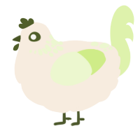 A cream and apple chicken with a neck-speckle pattern