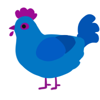 A sapphire and ultramarine chicken