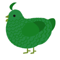 A viridian and leaf chicken with a lace pattern