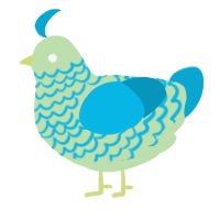 A gluppy and cerulean chicken with a lace pattern