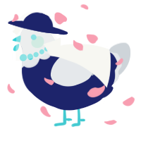 A navy and ash chicken with a lace pattern