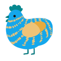 A sky and honey chicken with a bar pattern
