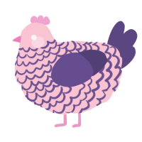 A rose and overcast chicken with a lace pattern