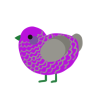 yama, a amethyst and ash chicken with a lace pattern