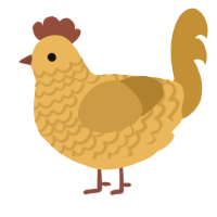 A honey and gold chicken with a lace pattern