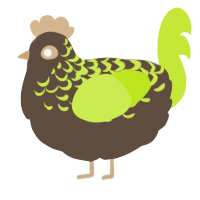 A bark and lime chicken with a half-lace pattern