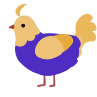 A indigo and honey chicken with a head pattern