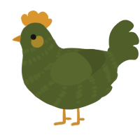 A olive chicken with a bar pattern