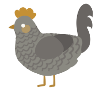 A ash and grey chicken with a lace pattern
