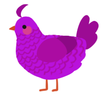 A amethyst and plum chicken with a lace pattern