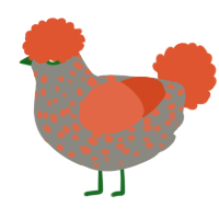 A ash and vermilion chicken with a speckle pattern