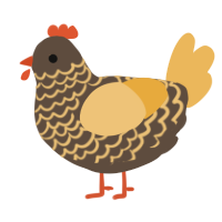 A bark and honey chicken with a lace pattern